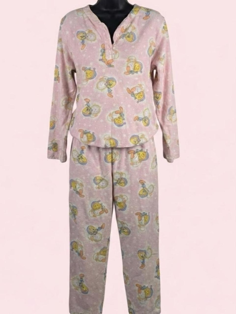 Warner Bros. Vintage Rare 1999 Pink Tweety Bird Pajama Set Women’s M